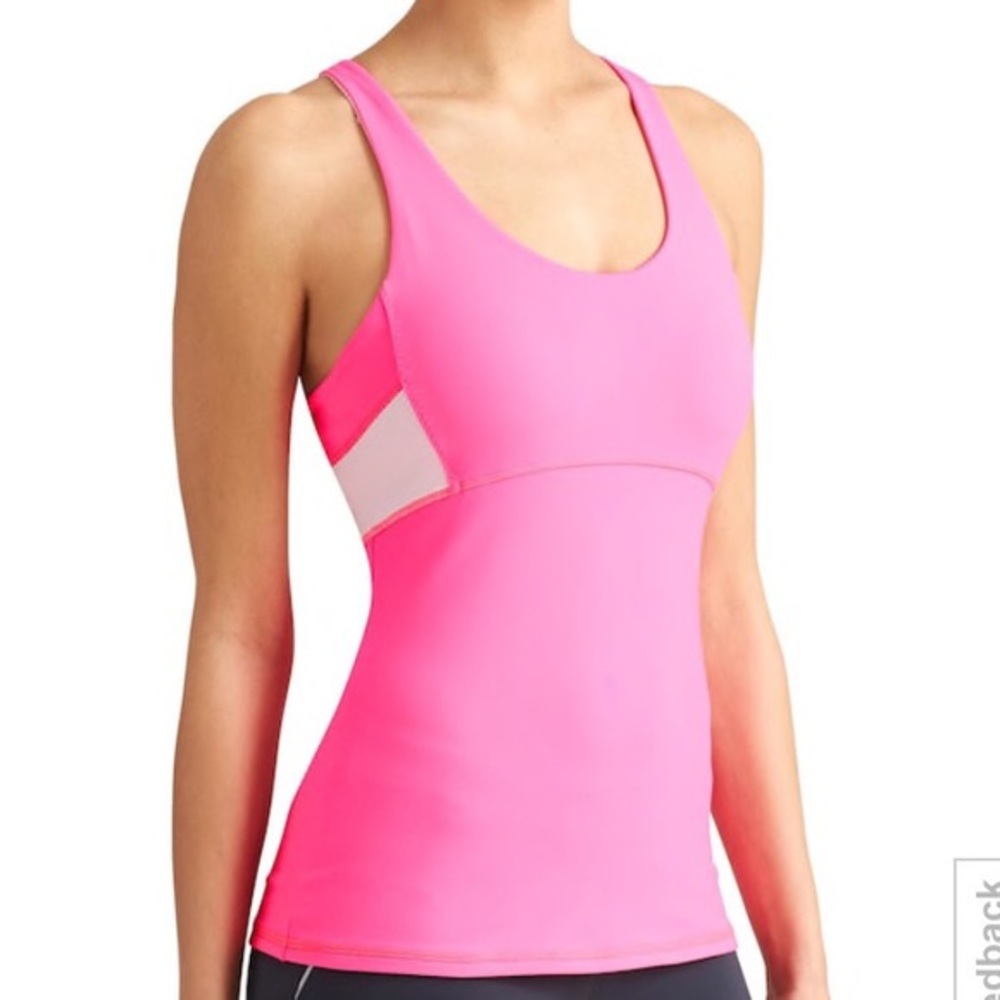 Athleta Hot Pink Tank Top EUC Built-in Bra
